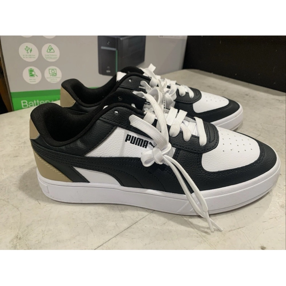 Puma Black, White, and Tan Sneakers